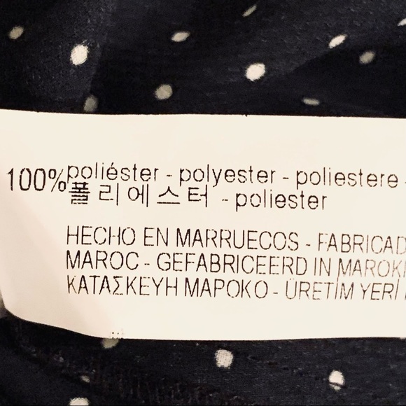 Zara Polka Dot Chiffon Split Back Buttoned High-Low Blouse Size XS - Picture 9 of 9